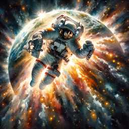 an astronaut, painting, impressionism style generated by DALL·E 2